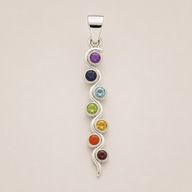 Colgante Esotérico de la India - plateados con baño de plata (cordón de 45 cm) - Chakra de la serpiente