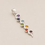 Colgante Esotérico de la India - plateados con baño de plata (cordón de 45 cm) - Chakra de la serpiente