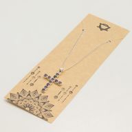 Colgante esotérico de la India - Baño de plata (cadena de 45 cm) - Crucifijo Ionite