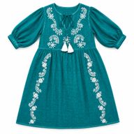 (M-L) Nomad Sari en la colección Med - Vestido - Turquesa con Bordado y Borla