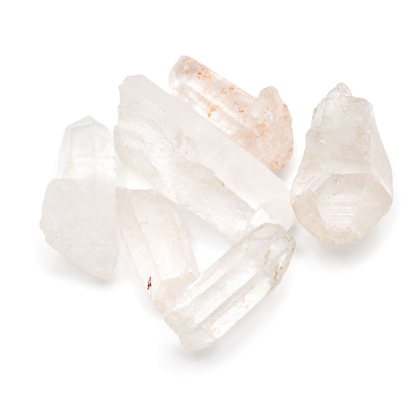 Conjunto de 6 muestras minerales - Piezas de cristal de cuarzo del Himalaya