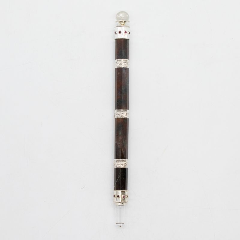 Varita de Energía Extralarga - Jaspe Mágico - Punta de Bola de Cristal - 26 cm
