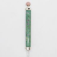 Varita de Energía Corazón Verde - cuarzo rosa, rubí y fucsia en la punta - 23 cm