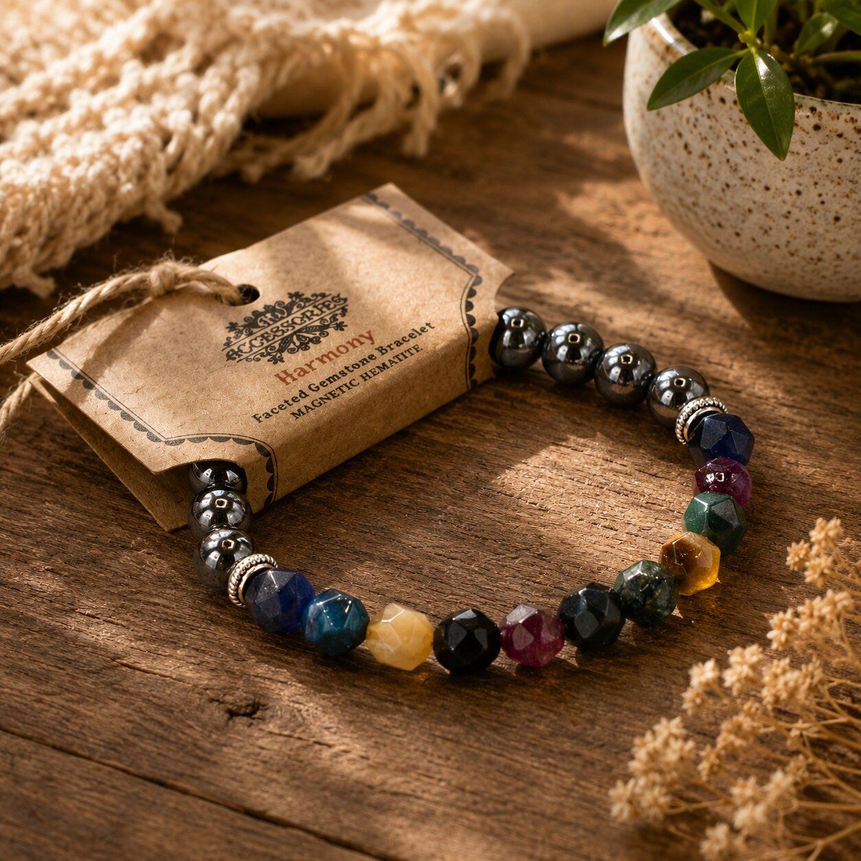 Pulseras de Piedras Preciosas Talladas