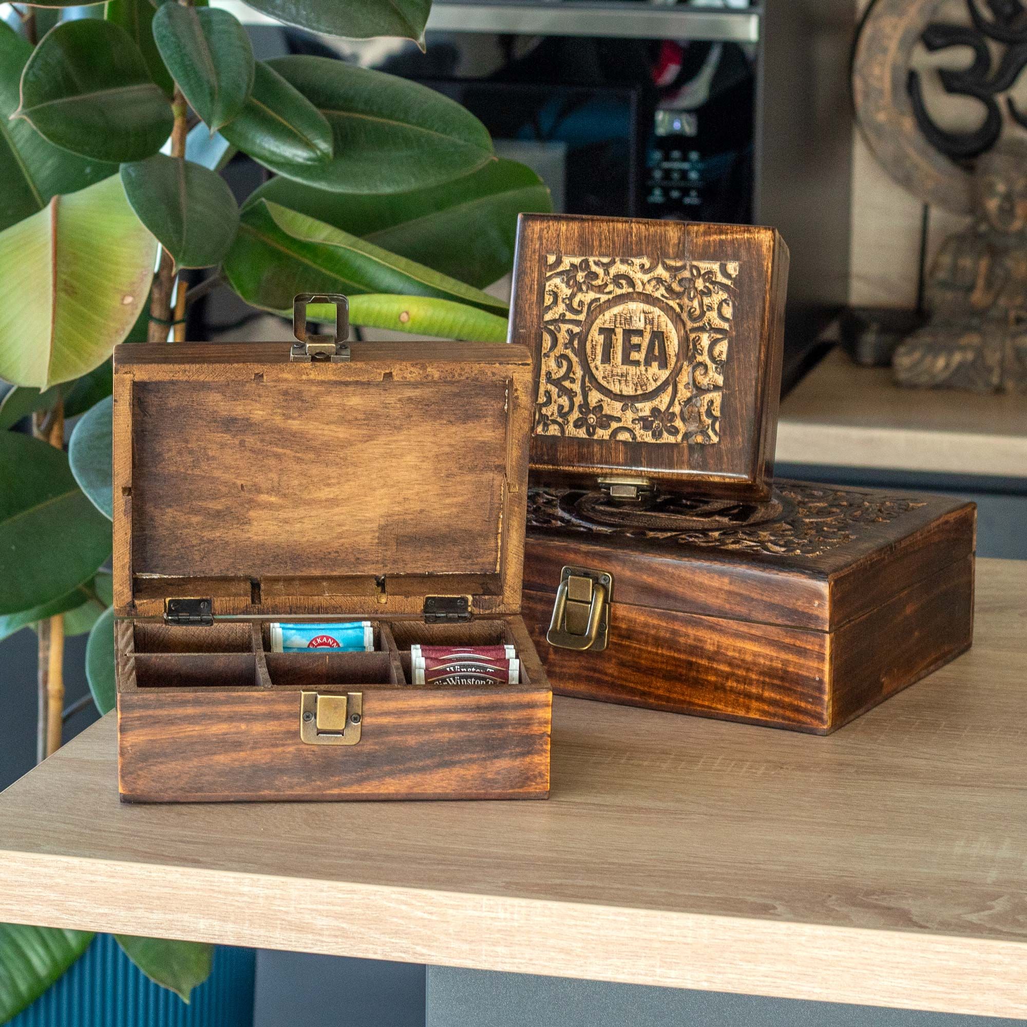 Cajas para el té de Madera de Mango