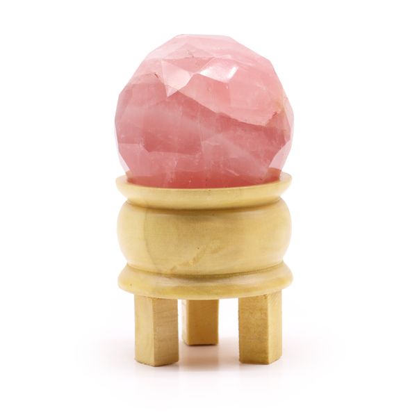 Bola Curativa de Piedras Preciosas y soporte - Cuarzo Rosa