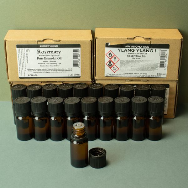 Caja de 10 Aceites Esenciales 10ml Sin Etiqueta