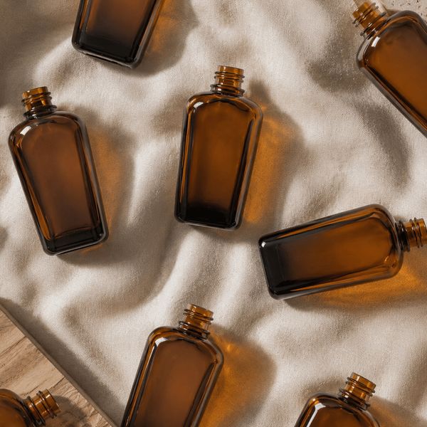 Amber Glass Alchemist Bottles