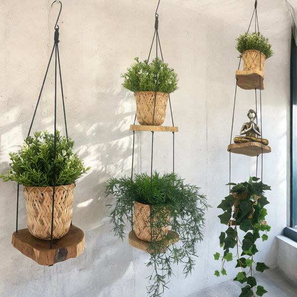 Estantería Colgante de Madera Gamal