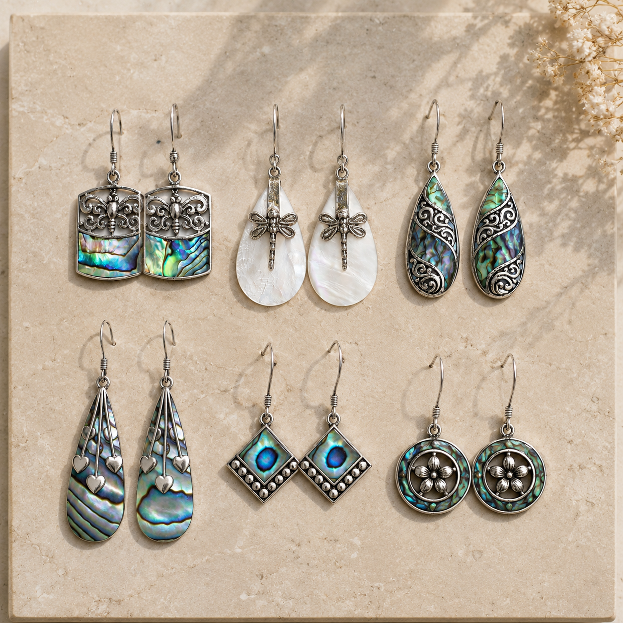 Pendientes de Nácar y Plata