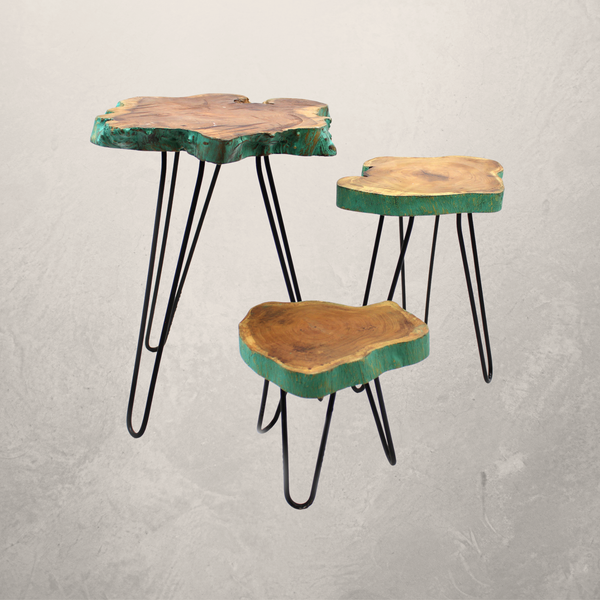 Juego de 3 soportes de madera para plantas