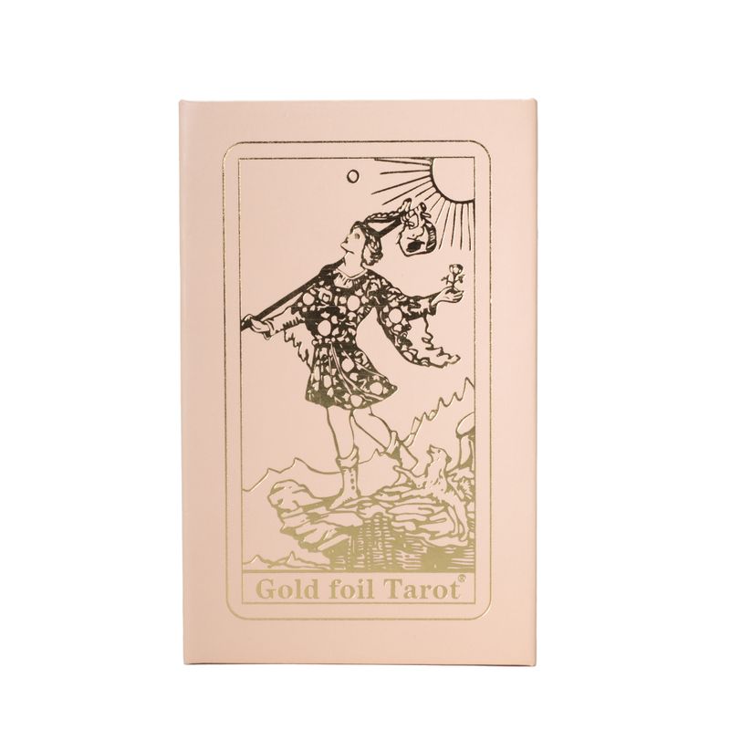 Conjunto de caja de regalo para cartas del tarot con caja rosa y foil rubí - con folleto
