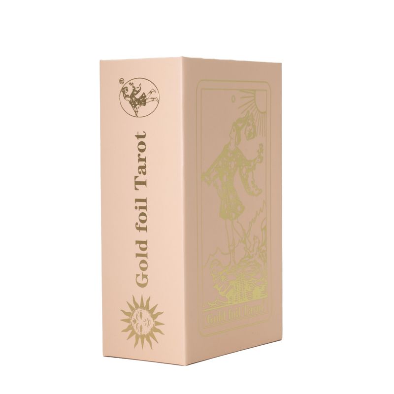 Conjunto de caja de regalo para cartas del tarot con caja rosa y foil rubí - con folleto