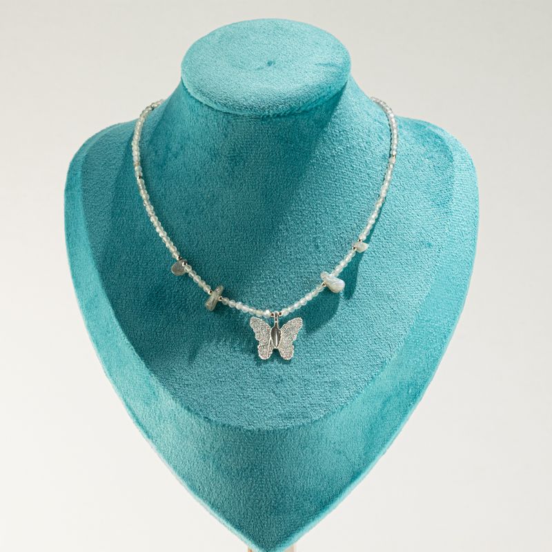 Conjunto de Collar de Piedras Preciosas del Espíritu de Ninfa - Auroras boreales