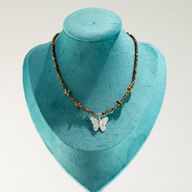Conjunto de collar de gemas del espíritu ninfa - Puesta de sol marina