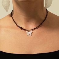 Conjunto de collar de gemas del espíritu ninfa - Puesta de sol marina