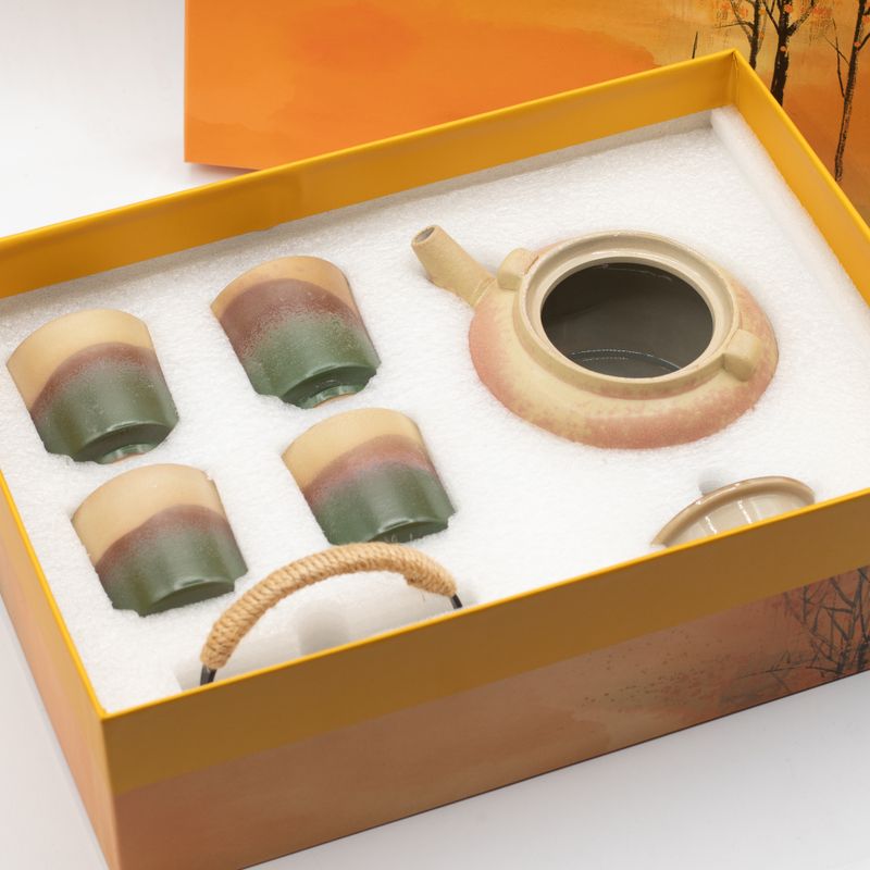 Juego de té estilo Kyusu japonés - para té verde - cuatro tazas