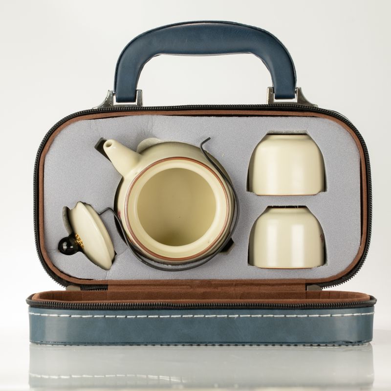 Juego de tetera para viajar y dos tazas - Amante de los gatos