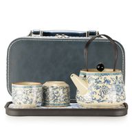 Juego de tetera de viaje y dos tazas - China Ru Azul