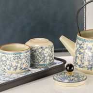 Juego de tetera de viaje y dos tazas - China Ru Azul