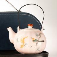 Conjunto de tetera de viaje y cuatro tazas - Estilo rosa vintage de calabaza