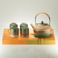 Juego de té estilo Kyusu japonés - para té verde - cuatro tazas