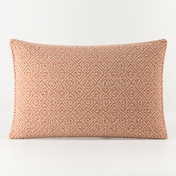 Funda de cojín clásica - Cuadrados burdeos- 30x50cm - Estilo de madera