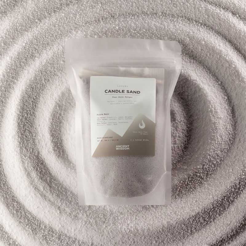 Vela perfumada de color arena - Gris cálido - Azul negro - 300 g