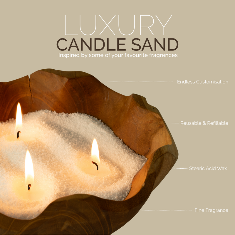 Vela perfumada de color arena - Gris cálido - Azul negro - 300 g