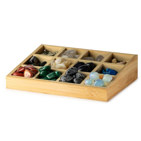 Expositor de bambú cónico para 12 cajas, 24x18x5 cm