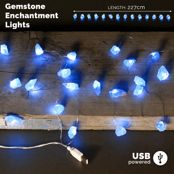 Luces Encantadas con Piedras Preciosas - Celestita