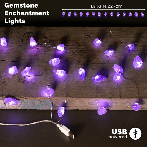Luces Encantadas con Piedras Preciosas - Amatista