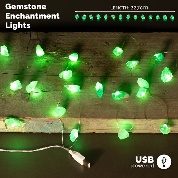 Luces Encantadas con Piedras Preciosas - Jade de Cristal