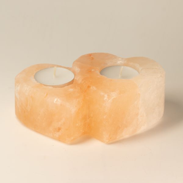 Portavelas De Sal Doble Corazon 1Kg