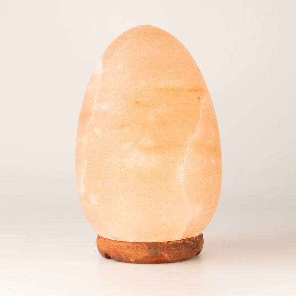 Lampara De Sal Huevo - Base De Madera