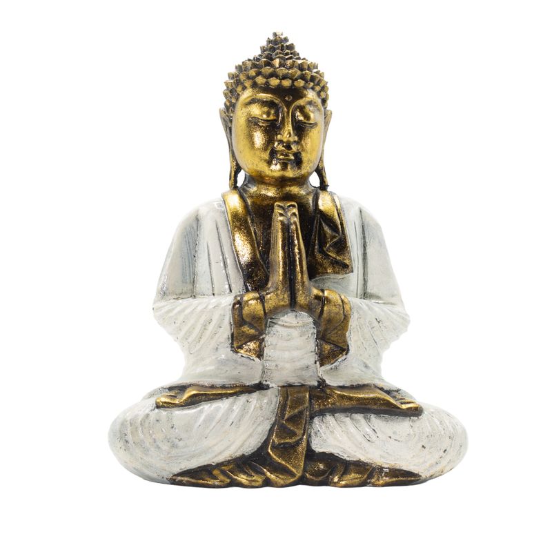 Buda Blanco y Dorado - Extra Grande 30 cm - Namaste (Bienvenido)