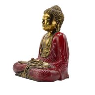 Buda Rojo y Dorado - Extra Grande 40 cm - Mudra Duyana (Meditación)