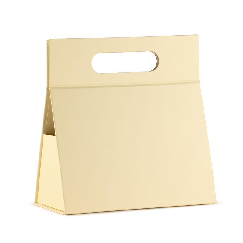 Caja de regalo plegable - Caja de mano  (20x10x20 cm) - Marfil