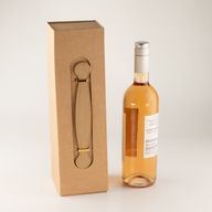Caja de regalo plegable - con forma de caja de vino (33.5x10x10.5cm) - Marrón kraft
