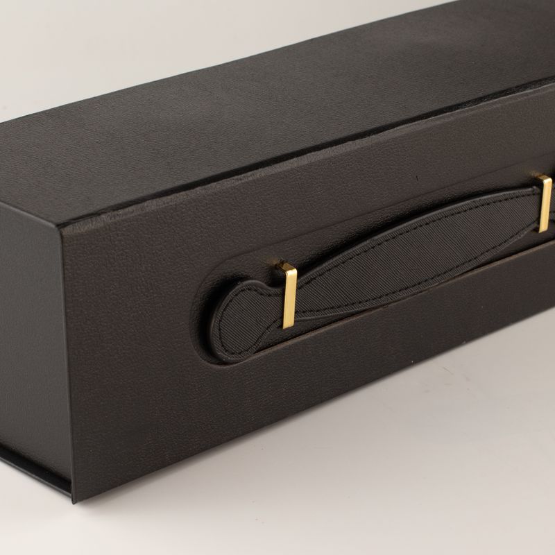Caja de regalo plegable - Con forma de caja de vino (33.5x10x10.5cm) - Negro