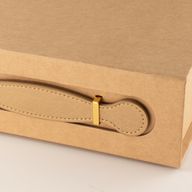 Caja de regalo plegable - cesta de regalo mediana (24x18.2x8cm) - marrón kraft