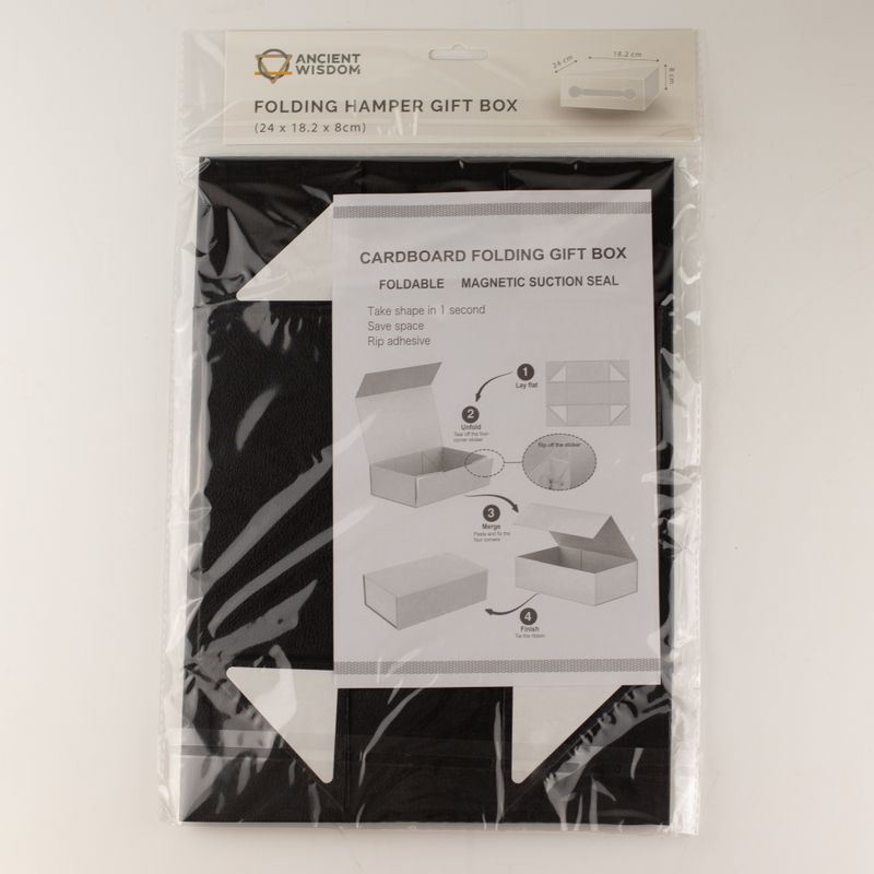 Caja de regalo plegable - cesta mediana  (24x18.2x8cm) - Negro