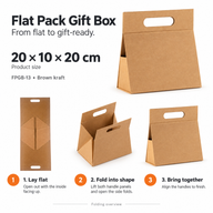 Caja de regalo plegable - Caja manual (20 x 10 x 20 cm) - Negro