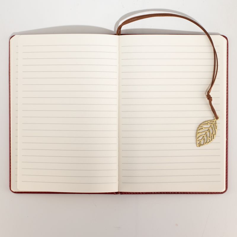 Cuaderno de intenciones - Pantalla LCD que se limpia - Efecto cuero rojo - Hoja de latón - 80 hojas