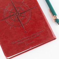 Cuaderno de intenciones - Pantalla LCD que se limpia - Efecto cuero rojo - Hoja de latón - 80 hojas