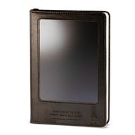 Cuaderno de Intención - Limpieza de Pantalla LCD - Efecto Cuero Negro - Hoja de Latón - 80 Hojas