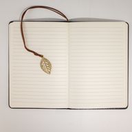 Cuaderno de Intención - Limpieza de Pantalla LCD - Efecto Cuero Negro - Hoja de Latón - 80 Hojas