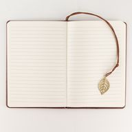 Cuaderno de Intenciones - Pantalla LCD borrable - Efecto cuero marrón - Hoja de latón - 80 hojas