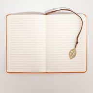 Cuaderno de notas de intención - Pantalla de borrado LCD - Efecto cuero naranja - Hoja de latón - 80 hojas