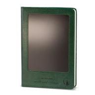 Cuaderno de Intenciones - Pantalla LCD de limpieza - Efecto cuero verde - Hoja de latón - 80 hojas